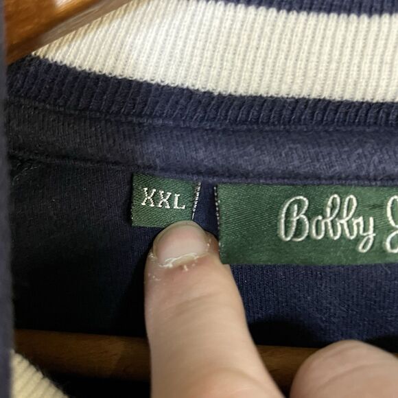 Bobby Jones Sweater Men XXL 2X Navy Blue Cotton Long Sleeve 1/4 Zip Pullover - Picture 2 of 9